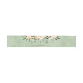 Sage Green Floral Beige Blume Gold Hochzeit Einladungsbanderole (Flach)