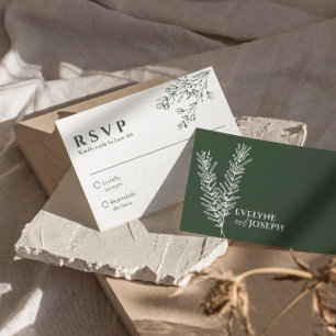 Sage Green Floral Boho Botanische Einzigartige Hoc RSVP Karte