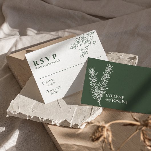 Sage Green Floral Boho Botanische Einzigartige Hoc RSVP Karte