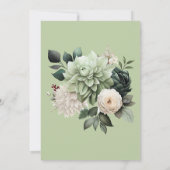 Sage Green Floral Brautparty Einladung (Rückseite)