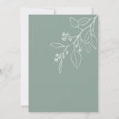 Sage Green Floral Bridal Dusche Einladung (Rückseite)
