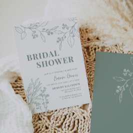 Sage Green Floral Bridal Dusche Einladung
