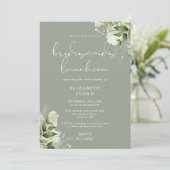 Sage Green Floral Bridesmaids Luncheon Einladung (Stehend Vorderseite)