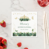 Sage Green Floral Butterfliegen Quinceañera Geburt Serviette (Beispiel)