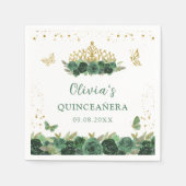 Sage Green Floral Butterfliegen Quinceañera Geburt Serviette (Vorderseite)