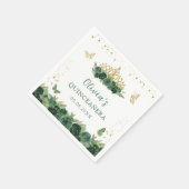 Sage Green Floral Butterfliegen Quinceañera Geburt Serviette (Ecke)