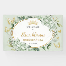 Sage Green Floral Butterfliegen Quinceañera Willko Banner