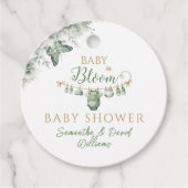 Sage Green Floral Butterfly Baby in Bloom Geschenkanhänger (Vorderseite)