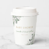 Sage Green Floral Butterfly Baby in Bloom Pappbecher (Rückseite)