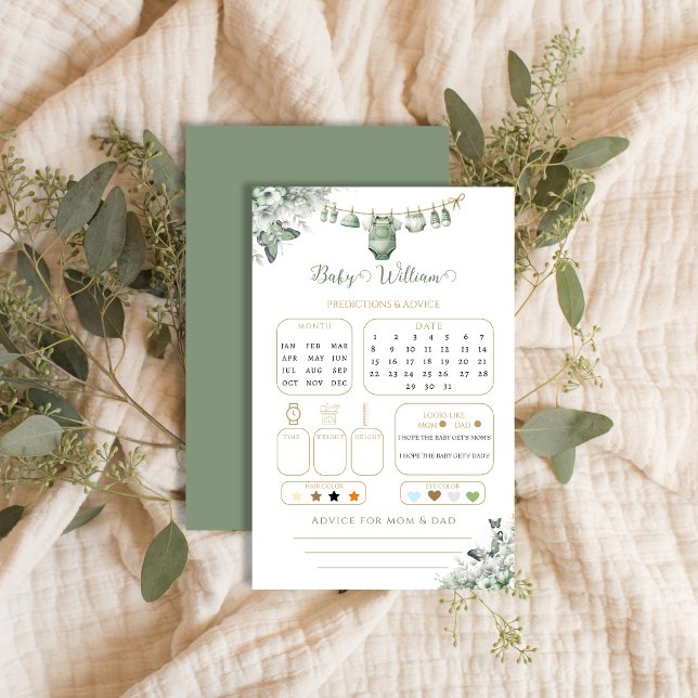Sage Green Floral Butterfly Baby Shower Prediction (Von Creator hochgeladen)