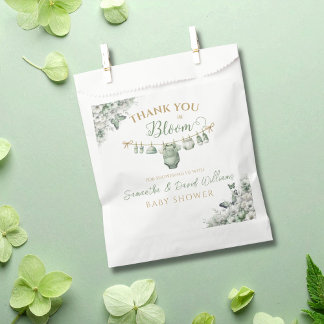 Sage Green Floral Butterfly Thank You in Bloom Geschenktütchen