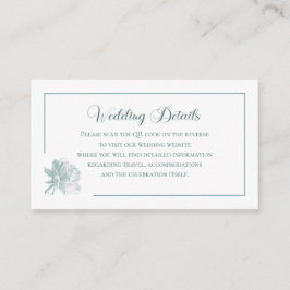 Sage Green Floral Calligraphy QR Info Wedding Begleitkarte