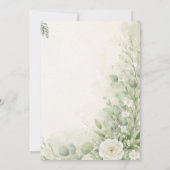 Sage Green floral Christian Wedding Invitation Einladung (Rückseite)