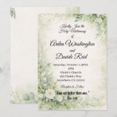 Sage Green floral Christian Wedding Invitation Einladung (Vorne/Hinten)