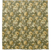 Sage Green Floral Curtain Modern Botanical Art Duschvorhang (Vorderseite)