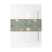 Sage Green Floral Design Garden Hochzeit Einladungsbanderole (Vorderseite Beispiel)