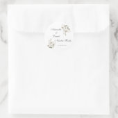 Sage Green Floral Einladung zur Hochzeit in Spanis Runder Aufkleber (Tasche)