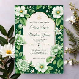 Sage Green Floral Elegant Botanical Garden Acryleinladungen