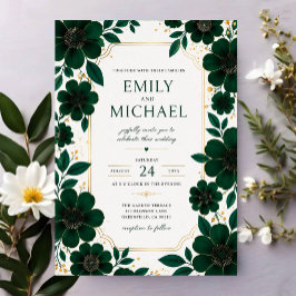 Sage Green Floral Elegant Botanical Greenery Gold Acryleinladungen