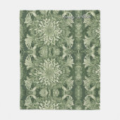 Sage Green Floral Elegant Fleecedecke (Vorderseite)