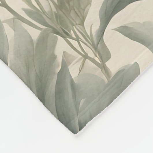 Sage Green Floral Elegant Fleecedecke (Ecke)