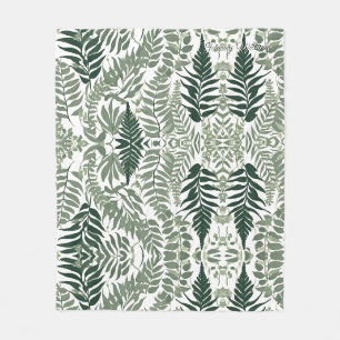 Sage Green Floral Elegant Fleecedecke