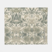 Sage Green Floral Elegant Fleecedecke (Vorderseite (Horizontal))