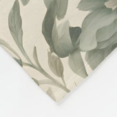 Sage Green Floral Elegant Fleecedecke (Ecke)