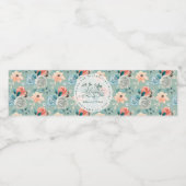 Sage Green Floral Elegant Hochzeitkalligrafie Wasserflaschenetikett (Einzelnes Label)