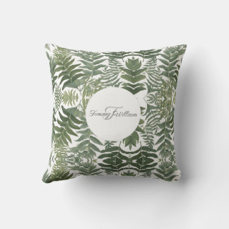 Sage Green Floral Elegant Kissen