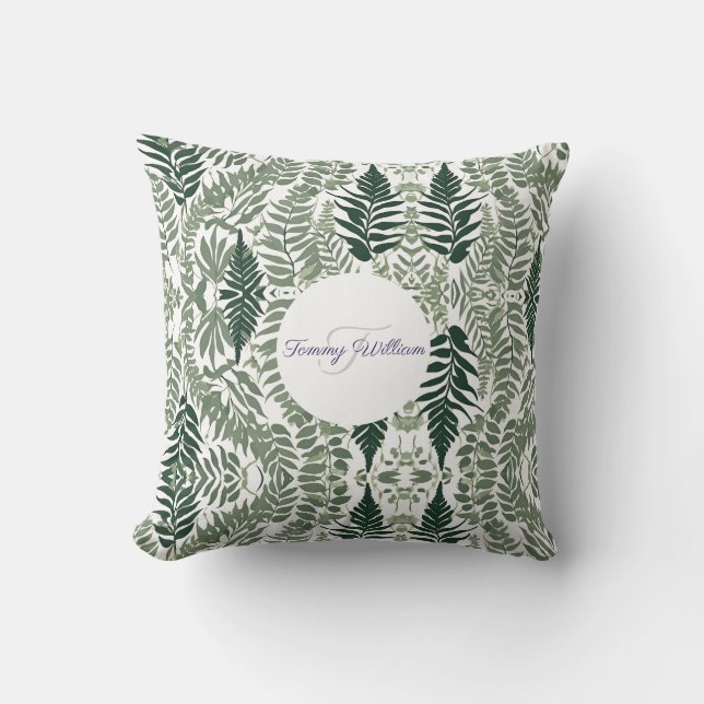 Sage Green Floral Elegant Kissen (Vorderseite)