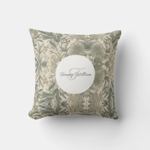 Sage Green Floral Elegant Kissen