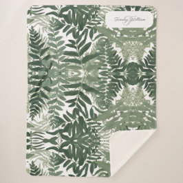 Sage Green Floral Elegant Sherpadecke