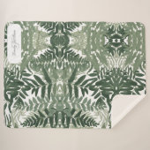 Sage Green Floral Elegant Sherpadecke (Vorderseite (Horizontal))