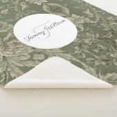 Sage Green Floral Elegant Sherpadecke (3/4)