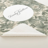 Sage Green Floral Elegant Sherpadecke (3/4)