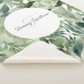 Sage Green Floral Elegant Sherpadecke (3/4)