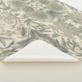 Sage Green Floral Elegant Sherpadecke (3/4)