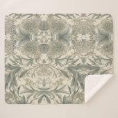 Sage Green Floral Elegant Sherpadecke (Vorderseite (Horizontal))