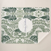 Sage Green Floral Elegant Sherpadecke (Vorderseite (Horizontal))