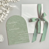 Sage Green Floral Elegante Hochzeit Einladung