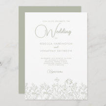 Sage Green Floral Elegante Wildblumen Hochzeit