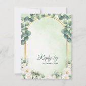 Sage Green Floral Eucalyptus Botanical Wedding RSVP Karte (Vorderseite)