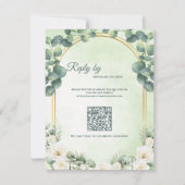 Sage Green Floral Eucalyptus Botanical Wedding RSVP Karte (Rückseite)