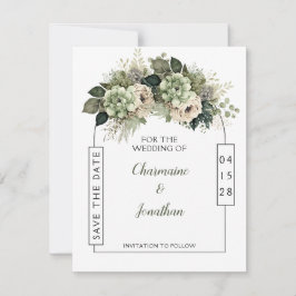 Sage Green Floral Eucalyptus Save the Date | Einladung