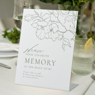 Sage Green Floral gemeinsam mit einem Memory-Braut Sockelschild