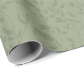 Sage Green Floral Geschenktasche Geschenkpapier (Rolleneckpunkt)