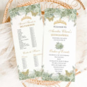 Sage Green Floral Gold Quinceñera Orden der Verans Programm