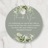 Sage Green Floral Green Vielen Dank für Ihre Hochz Geschenkanhänger (Rückseite)
