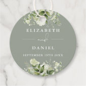 Sage Green Floral Green Vielen Dank für Ihre Hochz Geschenkanhänger (Vorderseite)